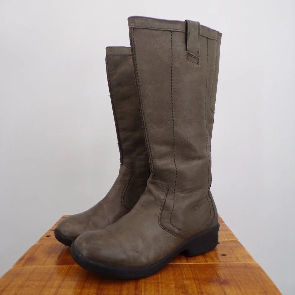 Keen Boots Tall Leather Women's Size 7.5 Green - Picture 2 of 11